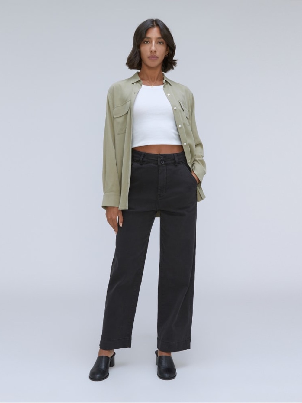 Everlane Cropped Mariner Pants in Black